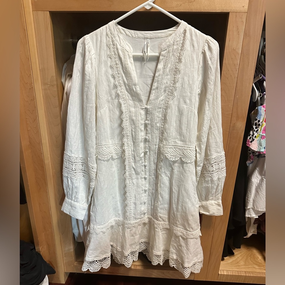 NWOT XS off white Anthropologie long sleeve dress